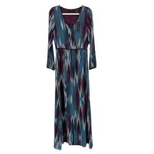 AS by‎ DF Women's Venezia Silk Maxi Dress S Multicolor Ikat Party V-Neck New NWT